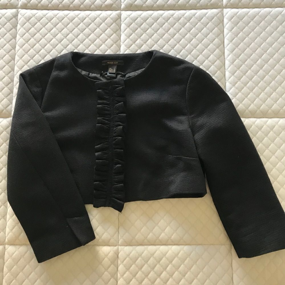 Mango Black Cropped Blazer